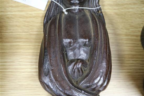 A 17th century oak mermaid pilaster